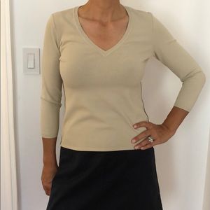 Prada Beige V-Neck Top